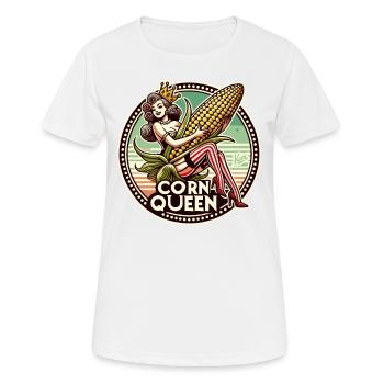 The corn queen with a large corn cob - Women's Breathable T-Shirt - white - Front - AI Model Female 172 dark (172cm)