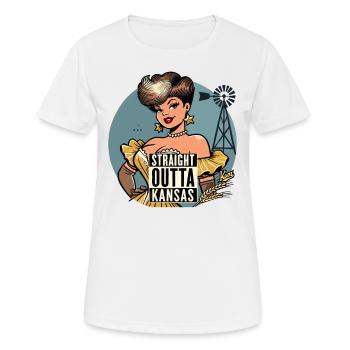 Une dame vient directement du Kansas - T-shirt respirant Femme - blanc - Devant - AI Model Female 172 dark (172cm)