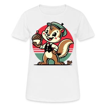 Écureuil à la noisette - T-shirt respirant Femme - blanc - Devant - AI Model Female 172 dark (172cm)