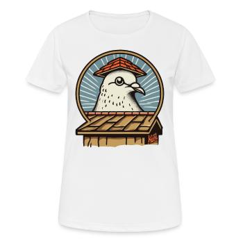 Tauben lieben auch Dächer: Dachdecker-Taube - Frauen T-Shirt atmungsaktiv - Weiß - Vorne - AI Model Female 172 dark (172cm)