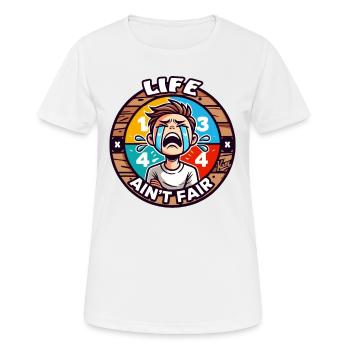 La vie n’est pas juste - T-shirt respirant Femme - blanc - Devant - AI Model Female 172 dark (172cm)