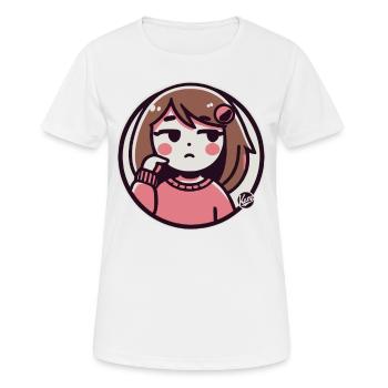 gelangweiltes Cartoon Mädchen - Frauen T-Shirt atmungsaktiv - Weiß - Vorne - AI Model Female 172 dark (172cm)