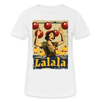 Asiatische Gummiente Lied Lalala - Frauen T-Shirt atmungsaktiv - Weiß - Vorne - AI Model Female 172 dark (172cm)