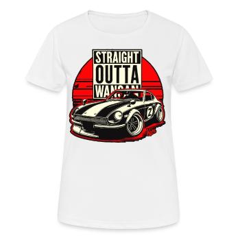 Tout droit venu de Wangan : Z Teufel Auto JDM Racing Car - T-shirt respirant Femme - blanc - Devant - AI Model Female 172 dark (172cm)