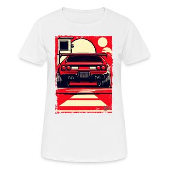 Sportwagen - Frauen T-Shirt atmungsaktiv - Weiß - Vorne - AI Model Female 172 dark (172cm)