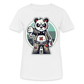 Panda zombie usé avec les pouces vers le bas - T-shirt respirant Femme - blanc - Devant - AI Model Female 172 dark (172cm)