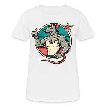 Fit Gym Rat Thumbs Up - Women's Breathable T-Shirt - white - Front - AI Model Female 172 dark (172cm)