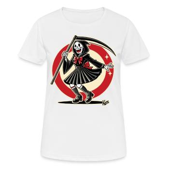 Joyeuse Faucheuse déguisée en écolière - T-shirt respirant Femme - blanc - Devant - AI Model Female 172 dark (172cm)