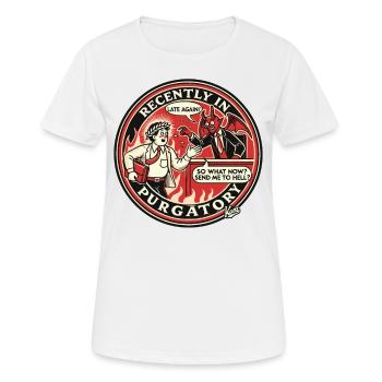 Dante: Wieder zu spät bei der Arbeit in der Hölle - Frauen T-Shirt atmungsaktiv - Weiß - Vorne - AI Model Female 172 dark (172cm)