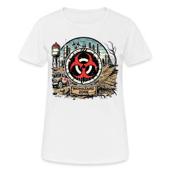 Biogefährdung-Biohazard Zone - Frauen T-Shirt atmungsaktiv - Weiß - Vorne - AI Model Female 172 dark (172cm)