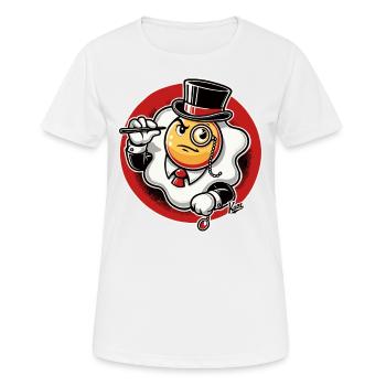 Oeuf au plat élégant gentleman - T-shirt respirant Femme - blanc - Devant - AI Model Female 172 dark (172cm)