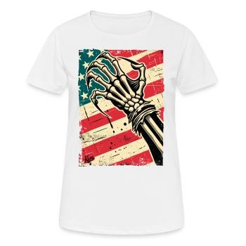 USA-Flagge und Kralle des Amerikanischer Albtraum - Frauen T-Shirt atmungsaktiv - Weiß - Vorne - AI Model Female 172 dark (172cm)