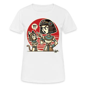 La reine égyptienne réprimande le chat - T-shirt respirant Femme - blanc - Devant - AI Model Female 172 dark (172cm)