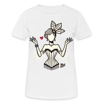 Cabaret Varieté Rétro Vintage Showgirl - T-shirt respirant Femme - blanc - Devant - AI Model Female 172 dark (172cm)