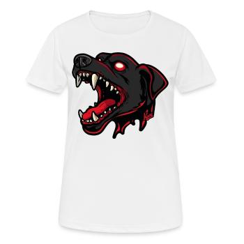 Chien de l’enfer, chien de l’enfer - T-shirt respirant Femme - blanc - Devant - AI Model Female 172 dark (172cm)