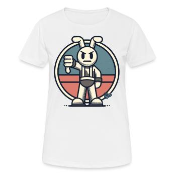 Kritischer Hase, Daumen runter - Frauen T-Shirt atmungsaktiv - Weiß - Vorne - AI Model Female 172 dark (172cm)
