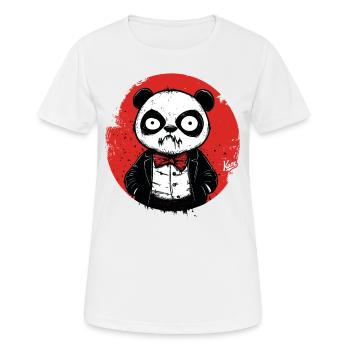 Panda déçu en colère en smoking - T-shirt respirant Femme - blanc - Devant - AI Model Female 172 dark (172cm)