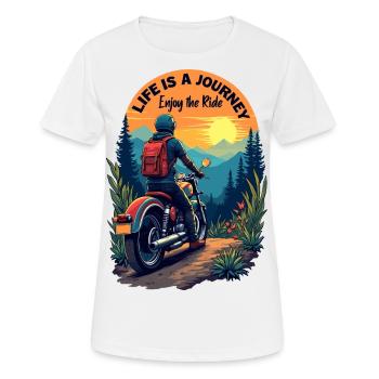 Genießen Sie die Fahrt - Frauen T-Shirt atmungsaktiv - Weiß - Vorne - AI Model Female 172 dark (172cm)