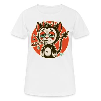 Petit diable malade avec thermomètre à fièvre - T-shirt respirant Femme - blanc - Devant - AI Model Female 172 dark (172cm)