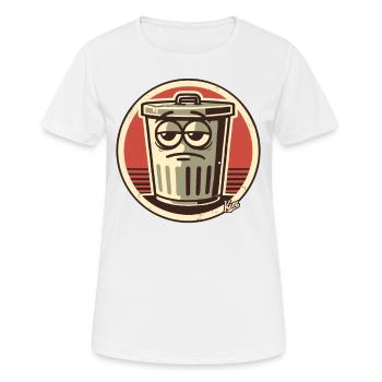 Langeweile, nicht interessiert, lustiger Mülleimer - Frauen T-Shirt atmungsaktiv - Weiß - Vorne - AI Model Female 172 dark (172cm)