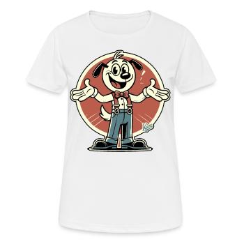 Chien Gentleman Rétro Classique - T-shirt respirant Femme - blanc - Devant - AI Model Female 172 dark (172cm)
