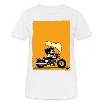 En route pour l’autoroute - Motard - T-shirt respirant Femme - blanc - Devant - AI Model Female 172 dark (172cm)