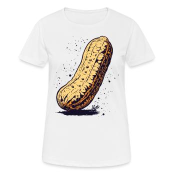 Large peanut - Women's Breathable T-Shirt - white - Front - AI Model Female 172 dark (172cm)