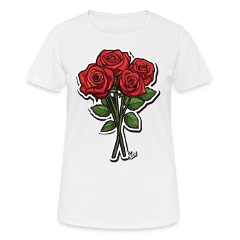 Un bouquet de roses - T-shirt respirant Femme - blanc - Devant - AI Model Female 172 dark (172cm)