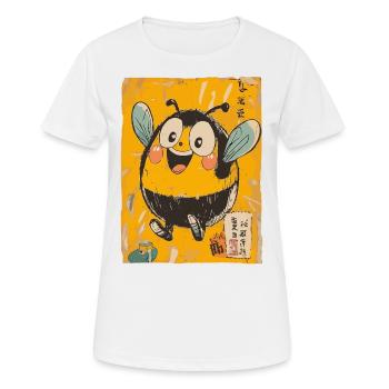 Cheerful chubby Japanese bee - Women's Breathable T-Shirt - white - Front - AI Model Female 172 dark (172cm)