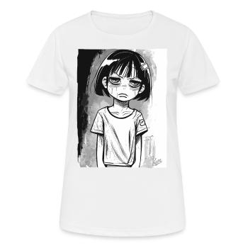Cartoon-Alternativ-Mädchen - Frauen T-Shirt atmungsaktiv - Weiß - Vorne - AI Model Female 172 dark (172cm)