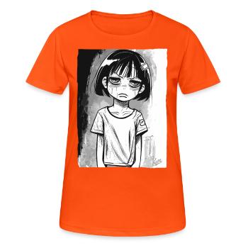 Cartoon Alternative Girl - Women's Breathable T-Shirt - neon orange - Front - AI Model Female 172 dark (172cm)