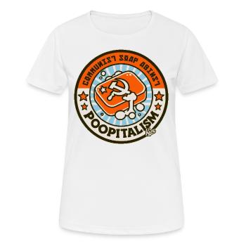 Parodie : Savon communiste contre le caca - T-shirt respirant Femme - blanc - Devant - AI Model Female 172 dark (172cm)