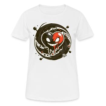 Böser Wirbel und ein Herz - Frauen T-Shirt atmungsaktiv - Weiß - Vorne - AI Model Female 172 dark (172cm)