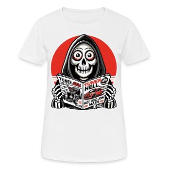 Grim Reaper lit le magazine JDM Car Tuner - T-shirt respirant Femme - blanc - Devant - AI Model Female 172 dark (172cm)