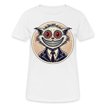 Horror-Grinsen-Katze - Frauen T-Shirt atmungsaktiv - Weiß - Vorne - AI Model Female 172 dark (172cm)