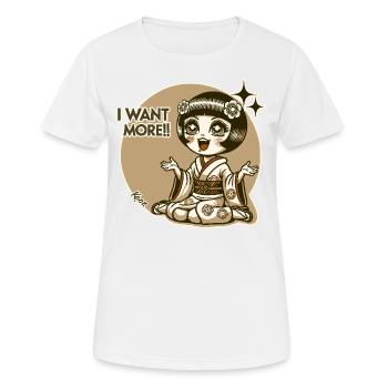 Geisha japonaise chibi - T-shirt respirant Femme - blanc - Devant - AI Model Female 172 dark (172cm)