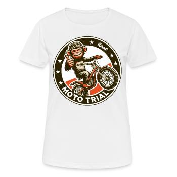Motocross Monkey Moto Trial - Women's Breathable T-Shirt - white - Front - AI Model Female 172 dark (172cm)