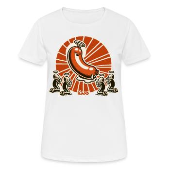Cult of the Holy Bratwurst - Women's Breathable T-Shirt - white - Front - AI Model Female 172 dark (172cm)