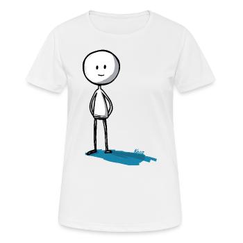 Minimaliste et drôle, le bonhomme allumette - T-shirt respirant Femme - blanc - Devant - AI Model Female 172 dark (172cm)