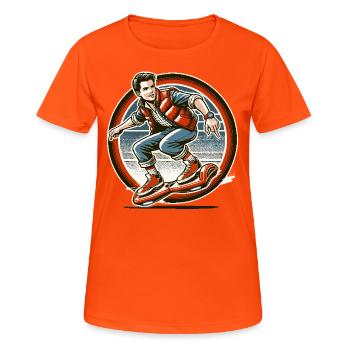 L’hoverboard, c’est un plaisir intemporel - T-shirt respirant Femme - orange néon - Devant - AI Model Female 172 dark (172cm)