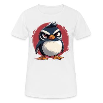 Schlechte-Laune-Pinguin - Frauen T-Shirt atmungsaktiv - Weiß - Vorne - AI Model Female 172 dark (172cm)