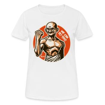 Motivation-Freiheitskämpfer-Mönch, Wir schaffen es - Frauen T-Shirt atmungsaktiv - Weiß - Vorne - AI Model Female 172 dark (172cm)