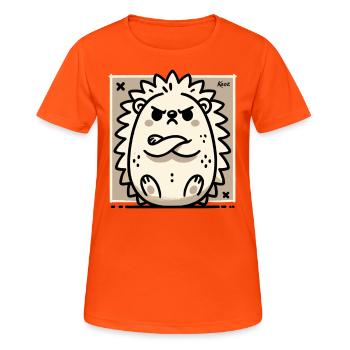 Hérisson mignon boudeur et offensé - T-shirt respirant Femme - orange néon - Devant - AI Model Female 172 dark (172cm)