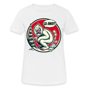 Go away! The Yeti takes a break in the forest - Women's Breathable T-Shirt - white - Front - AI Model Female 172 dark (172cm)