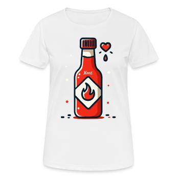Sauce flambée, piquante et épicée - T-shirt respirant Femme - blanc - Devant - AI Model Female 172 dark (172cm)