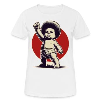 Bébé en pose de liberté - T-shirt respirant Femme - blanc - Devant - AI Model Female 172 dark (172cm)