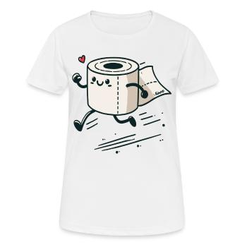 Schnelles Notfall-Toilettenpapier - Frauen T-Shirt atmungsaktiv - Weiß - Vorne - AI Model Female 172 dark (172cm)