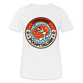 Feuilleton parodique communiste : Contre le poopitalisme - T-shirt respirant Femme - blanc - Devant - AI Model Female 172 dark (172cm)