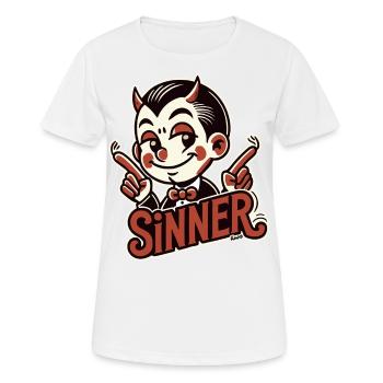 Petit Diable – Fier Pécheur - T-shirt respirant Femme - blanc - Devant - AI Model Female 172 dark (172cm)