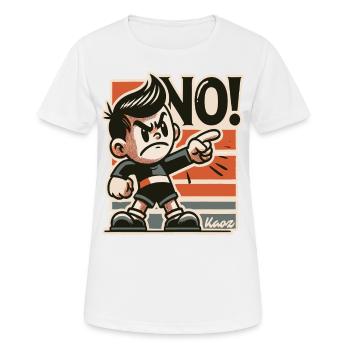 Naughty retro boy and rascal says no - Women's Breathable T-Shirt - white - Front - AI Model Female 172 dark (172cm)